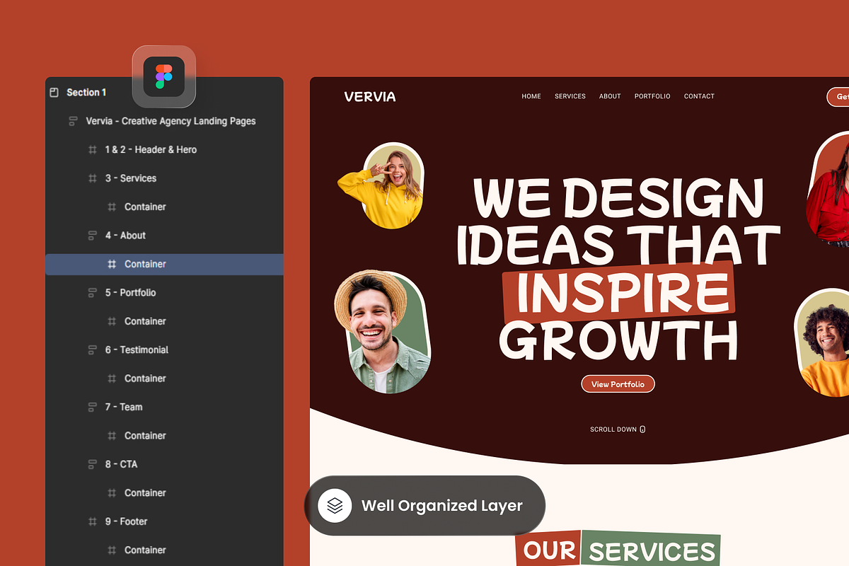 Vervia-Creative Agency Landing Page preview 2