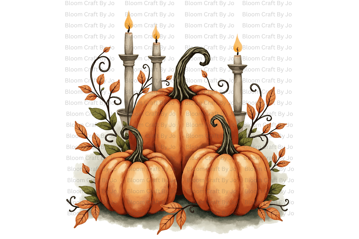 Pumpkins with Autumn Vines, a Decorative Illustration by Bloom Craft Creations (Photo 8 of 12)