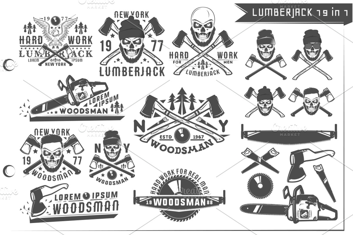 19 in 1 Set of Lumberjack, a Graphic by Hadanello88 (Photo 3 of 3)