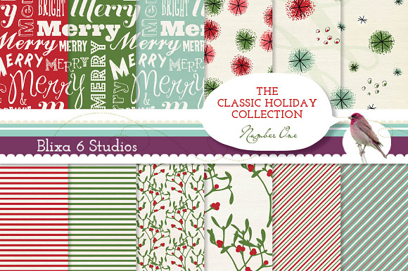 12 Classic Holiday Digital Papers preview 4