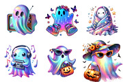 Retro Halloween Iridescent Ghost PNG, an Illustration by SinaCreation (Thumbnail 4 of 6)