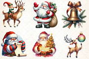 Santa Claus and his Reindeer Clipart, an Illustration by DreamCafeArt (Thumbnail 3 of 8)