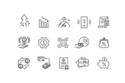 Banking and Investment Line Icons, a Finance Illustration by Tettygreen (Thumbnail 3 of 3)