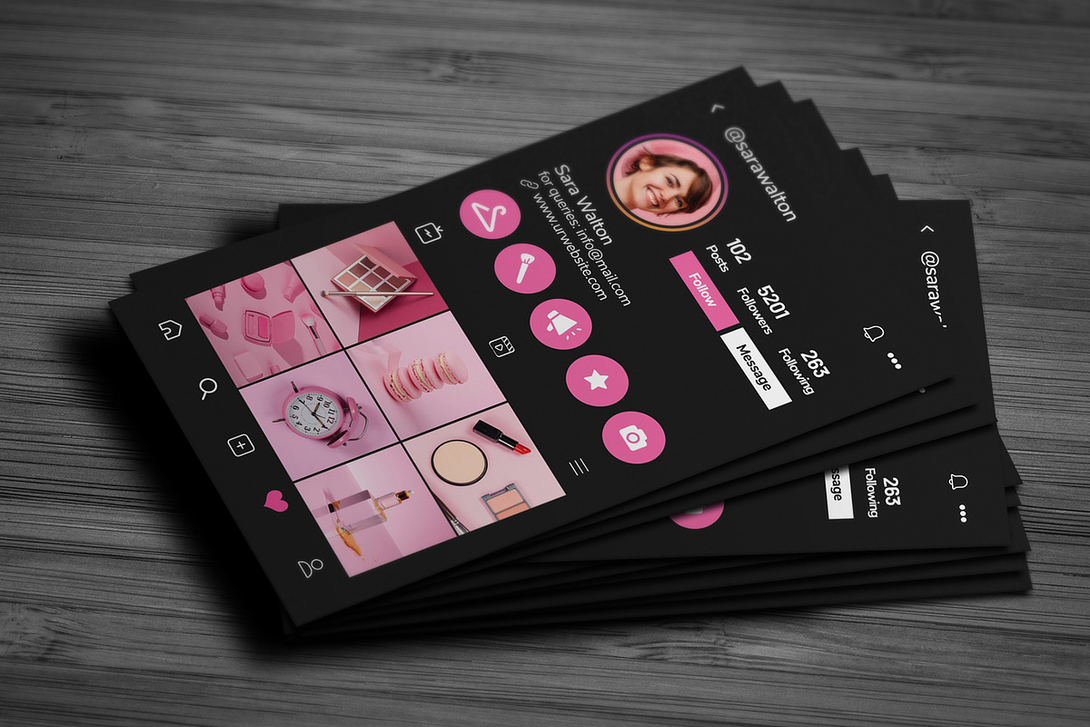 Dark Theme Instagram Business Card, a Business Card Template by Saman Osama (Photo 4 of 5)
