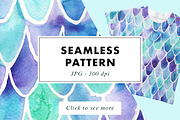 Seamless mermaid scales pattern, a Pattern Graphic by Heartmade by Claudia (Thumbnail 1 of 2)