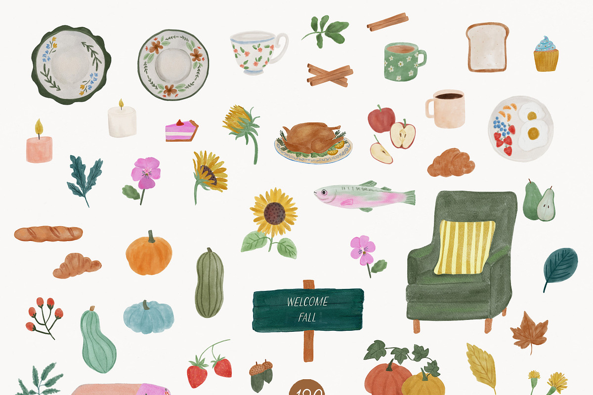 Cozy Autumn days Cottagecore Clipart, an Object Graphic by Essentially Nomadic (Photo 4 of 10)