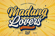 Madang Lovers - Regular & Extrude, a Script Font by Damarletter (Thumbnail 1 of 5)
