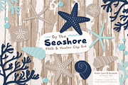 Navy Vector Seashells, an Illustration by Amanda Ilkov (Thumbnail 2 of 5)