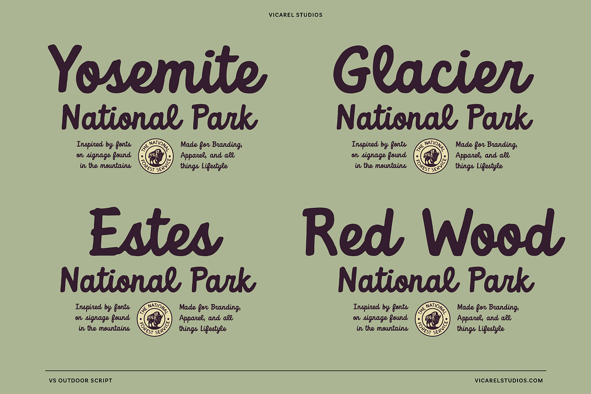 Outdoor Script | National Park Font, a Script Font by Vicarel Studios (Photo 8 of 27)