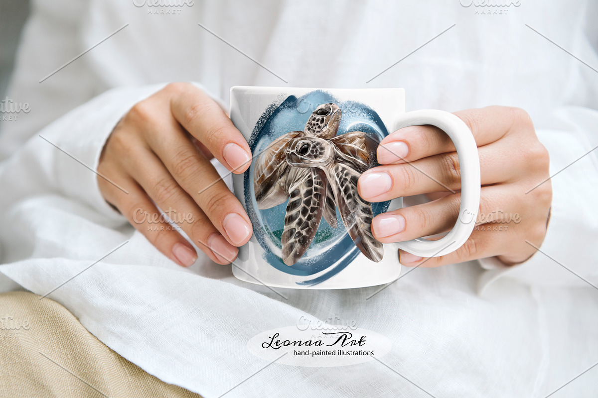 Sea Turtles Hand-drawn Illustration, an Animal Illustration by Leonaa art (Photo 7 of 7)