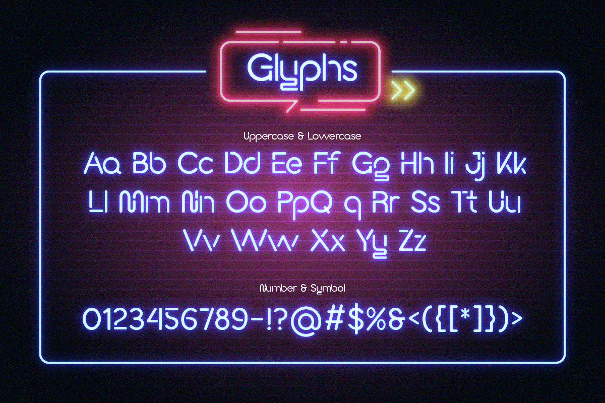 Neonova - Neon Retro Style Font, a Sans Serif Font by PuriCreative (Photo 6 of 9)