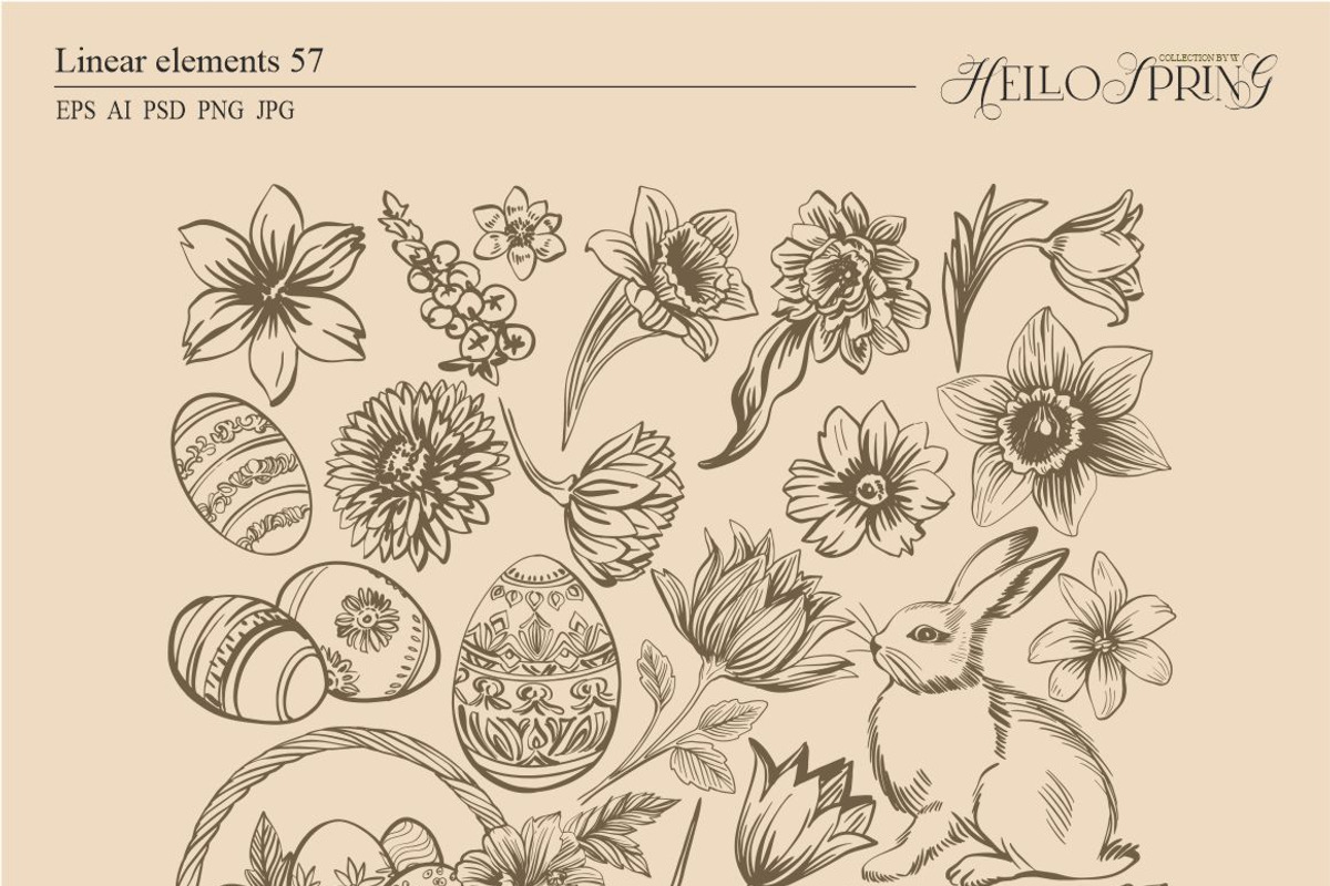 Hello Spring(Vintage Set), a Seasonal Illustration by Collection by VY (Photo 7 of 13)