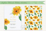 Sunflower Watercolor Wedding Invite, an Invitation Template by Love Design (Thumbnail 1 of 7)