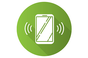 Green Ringing Smartphone Glyph Icon