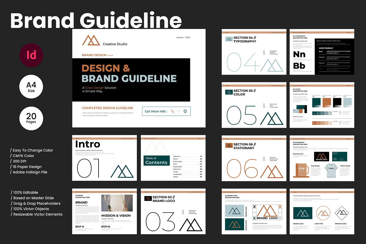 Brand Guideline Template Landscape, a Brochure Template by Slide-Agency (Photo 1 of 2)