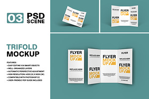 High Quality Trifold Brochure Mockup