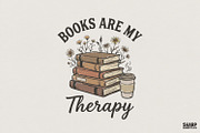 Books Are My Therapy PNG, Stack of, an Illustration by SharpMarketplace (Thumbnail 1 of 4)