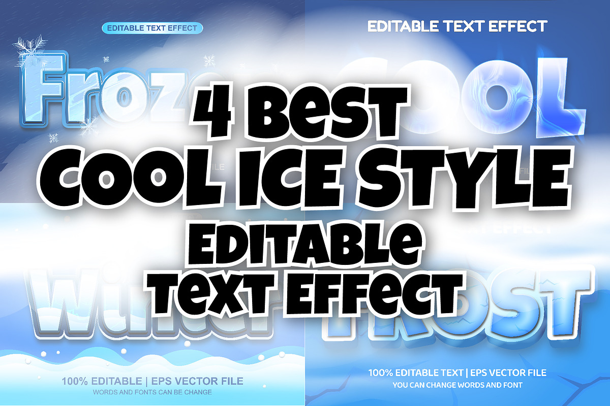 4 Best cool ice text style effect, an Action Add-On by Asta Desain (Photo 1 of 2)