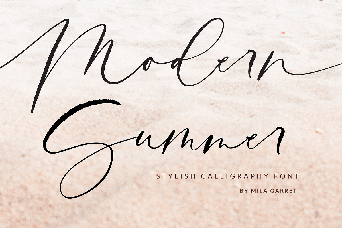 Modern Summer Calligraphy Logo Font, a Script Font by Mila Garret (Photo 1 of 14)