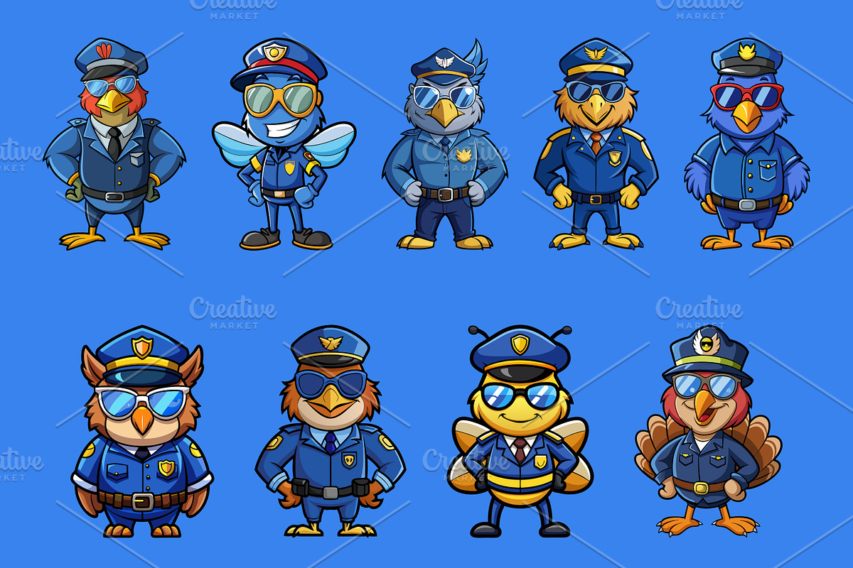 Winged Police Mascot Illustration, an Illustration by Riswan Ratta (Photo 2 of 4)