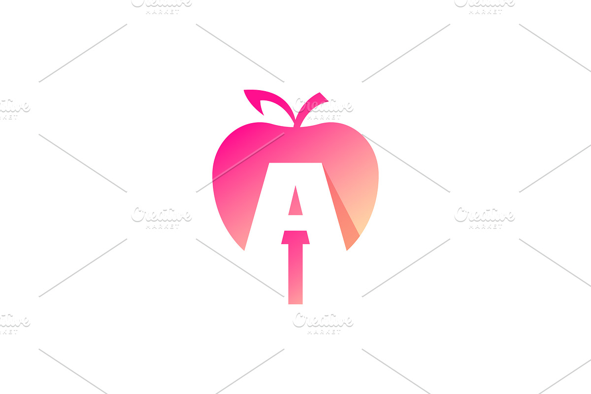 Apple and the letter a logo design, an Object Graphic by nicemorning (Photo 2 of 3)