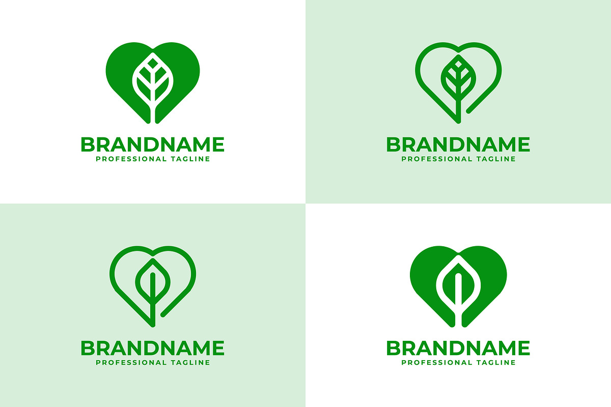 Leaf Love logo set, a Branding & Logo Template by Pray Art Design Studio