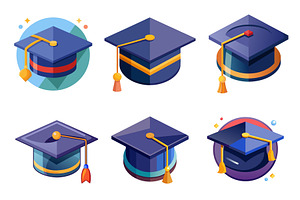 Graduating cap vector illustration, an Object Graphic by Billah Hub