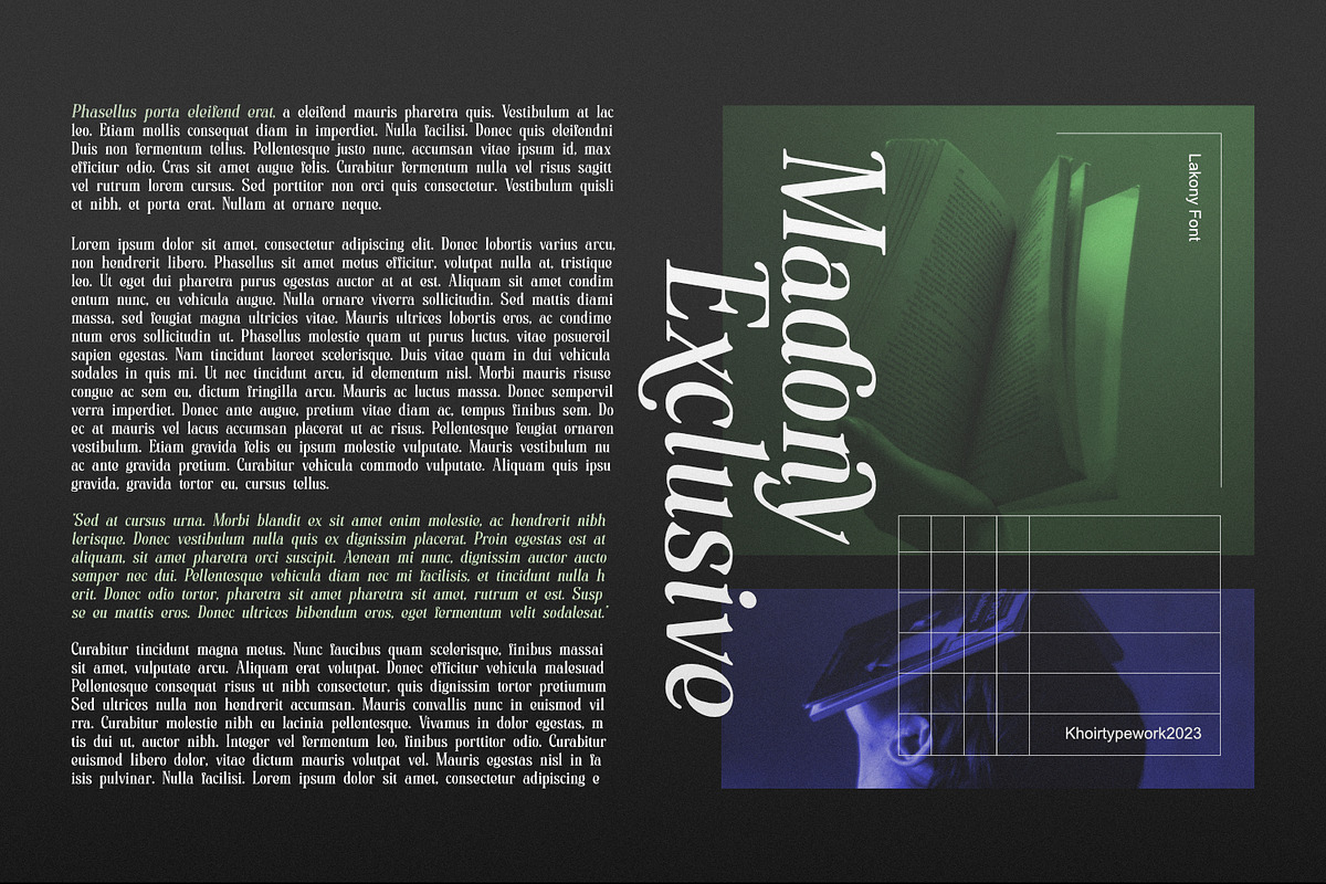 Lakony - Serif Font Combinations, a Serif Font by Khoir (Photo 5 of 9)