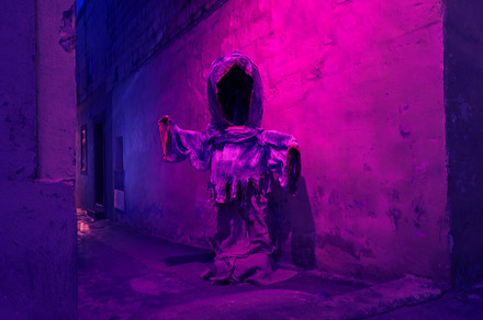 Silhouette of scary mythical ghost