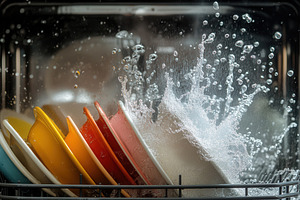 A dishwasher full of dishes, a Photo by Pavel_design