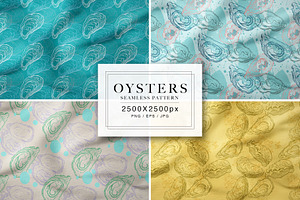 Oysters Seamless Patterns