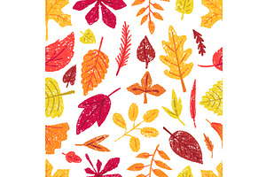 Autumn leaves seamless pattern, an Illustration by Valerie Bodnar