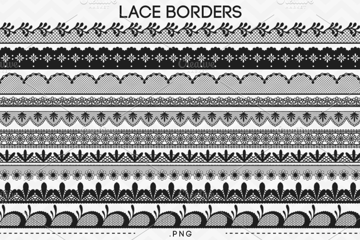 10 Lace Borders Clip Art I, an Illustration by AzmariDigitals (Photo 2 of 2)