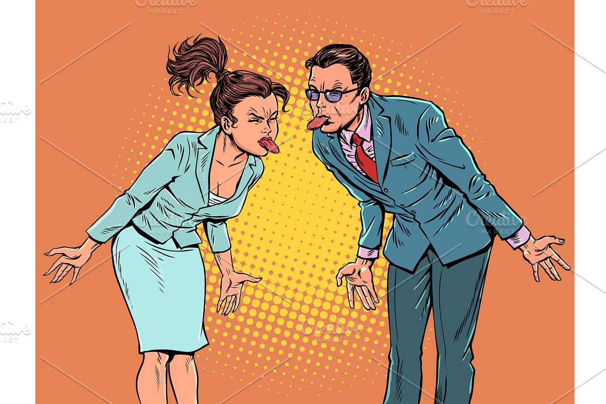 Pop Art Retro People stick out their, a Healthcare Illustration by studiostoks