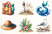 Coastal Summer Sublimation Clipart, an Illustration by Pixels.Craft (Thumbnail 3 of 7)