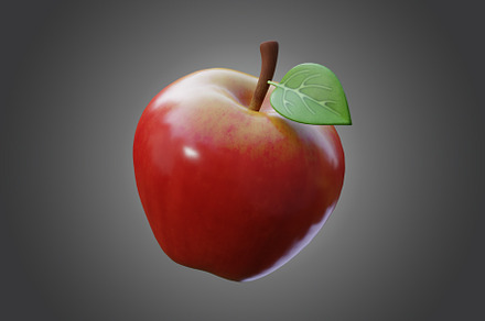 3D Stylized Apple Fruit