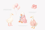 Watercolor Pink Goose Clipart, an Illustration by Pink Studio Art (Thumbnail 4 of 8)