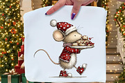 Whimsical Christmas Mouse Clipart, an Illustration by Craft Nest (Thumbnail 4 of 10)