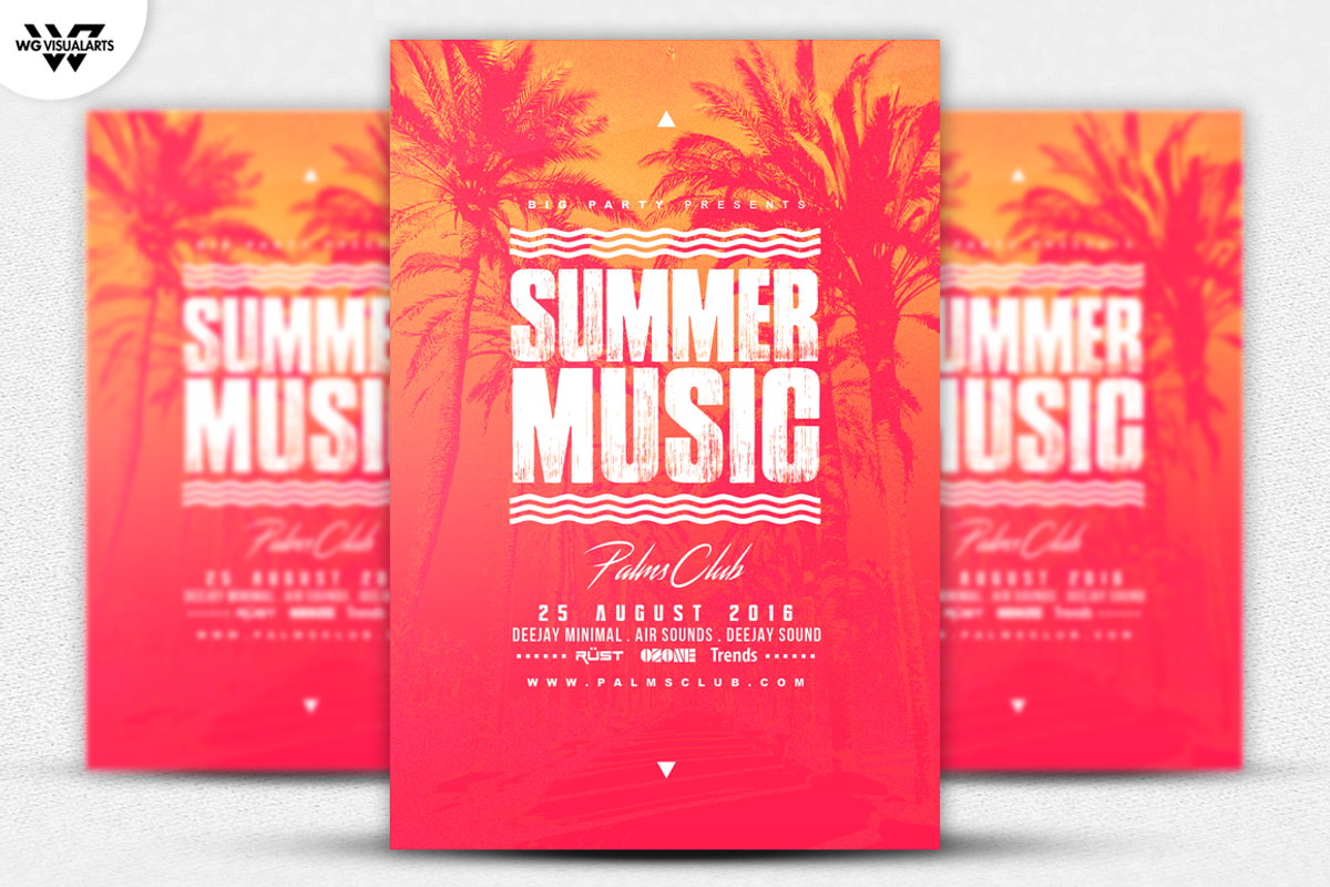 SUMMER MUSIC Flyer Template, a Flyer Template by WG DESIGN (Photo 1 of 5)