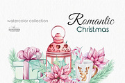 Watercolor Romantic Christmas, a Seasonal Illustration by katmonne (Thumbnail 10 of 16)