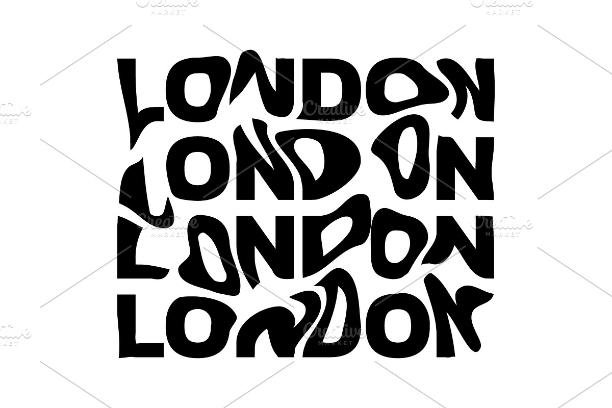London typography text. Wavy letters, a Graphic by VM25