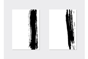Black ink brush stroke on white, an Illustration by Mila Di Art