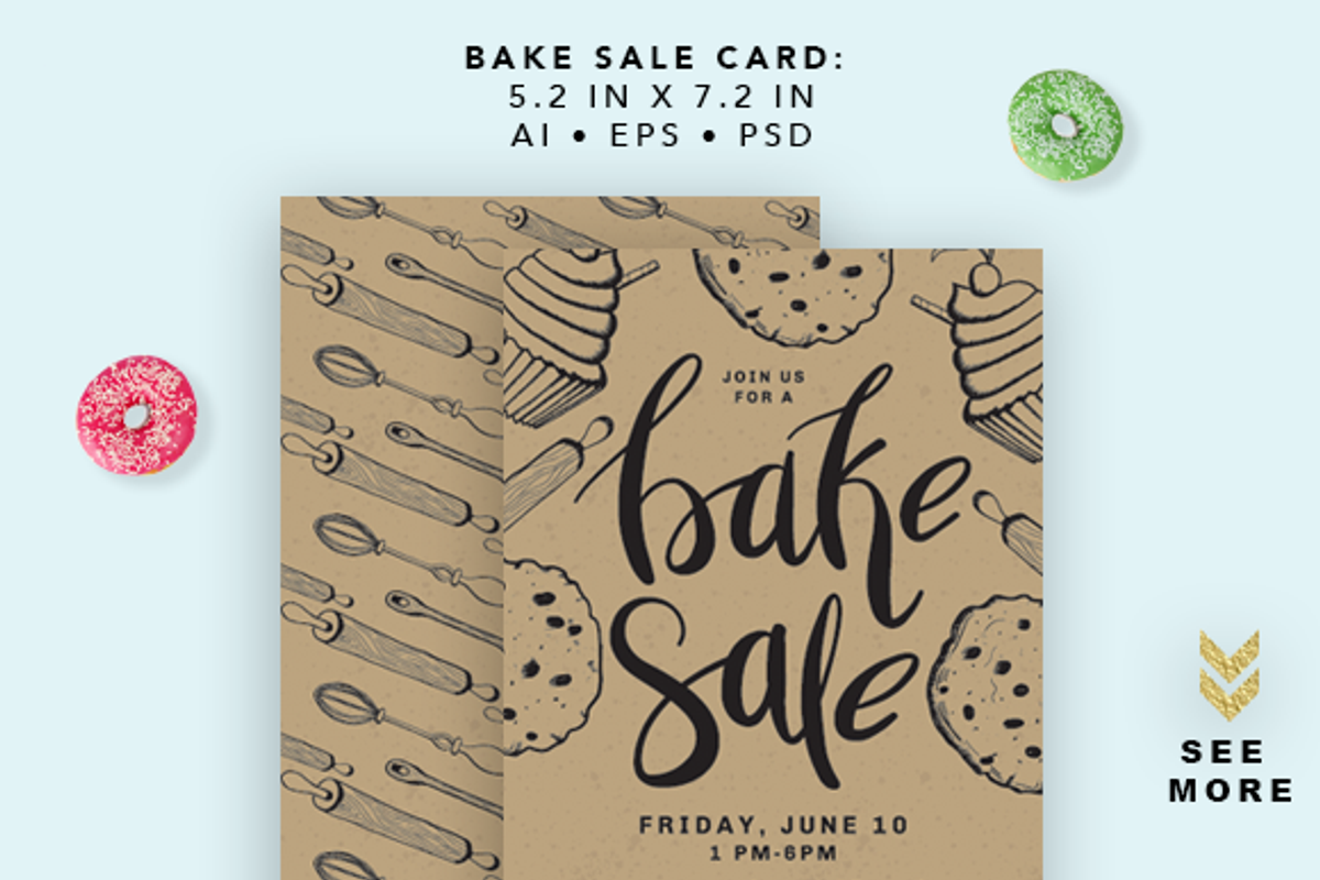 Bakery Printable Cards, a Card Template by Pixejoo