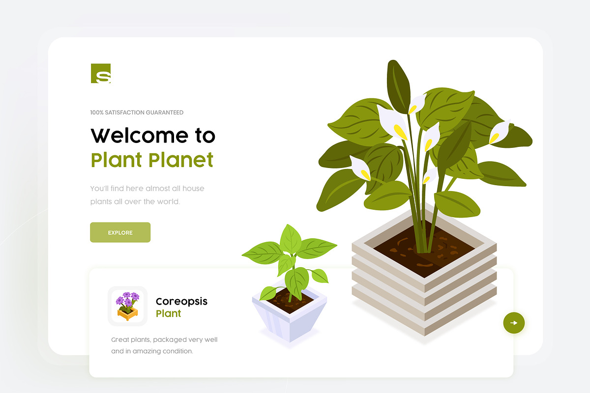 Flower and Plants Isometric Icons, a Duotone Icon by Brickclay (Photo 4 of 7)