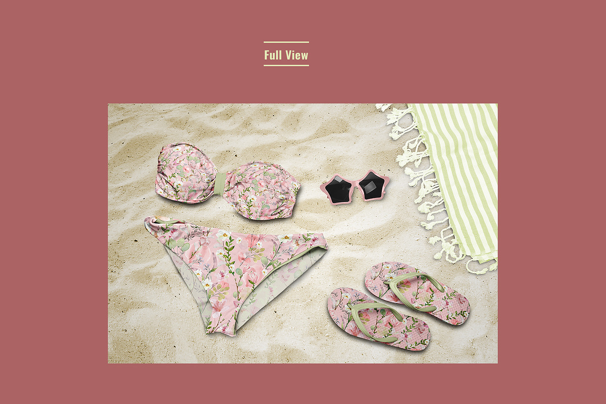 Flat Lay Beachwear Scene Mockup, an Apparel Mockup by Designertale (Photo 3 of 6)