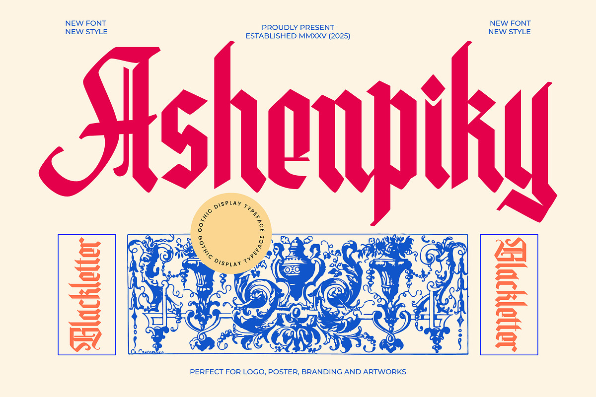 Ashenpiky Modern Blackletter Fonts, a Serif Font by Jaruka (Photo 1 of 10)