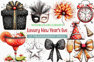 Luxury New Year's Eve Clipart, an Illustration by Craft Nest
