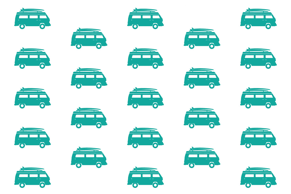 Retro Surf Wagon Vector Illustration, an Object Graphic by Fresh Wave Design (Photo 6 of 6)