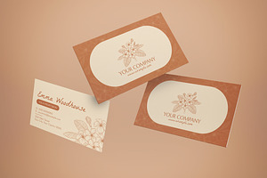 Brown Floral Business Card