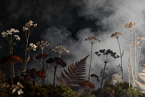 Ethereal Forest Mist, Dark Botanical, an Illustration by Virgo Studio